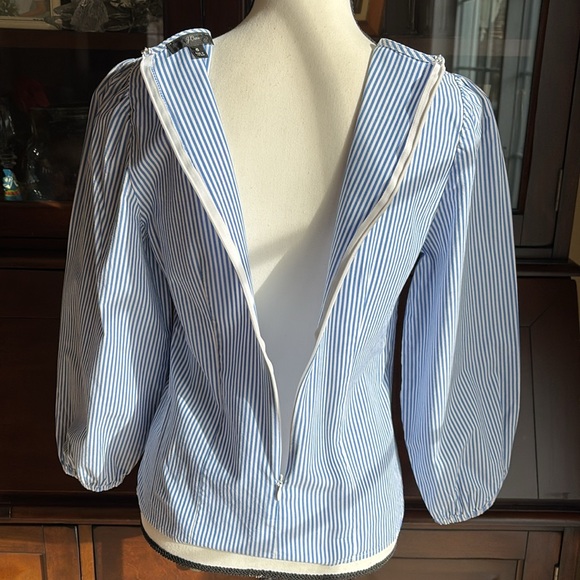 J. Crew Striped Puff Sleeve Striped Top 6 - Picture 7 of 12